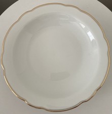 5 Suppenteller Ø 23 cm, Porzellan mit Goldrand und Wellenrand-Bav.Schirnding,top
