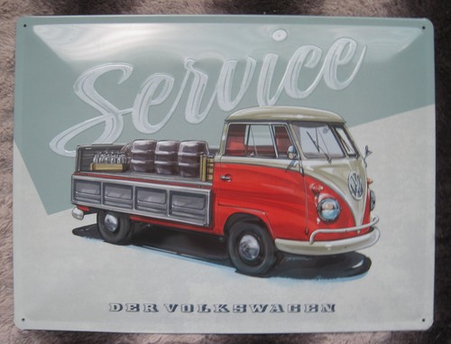 Blechschild service bulli - 3d, "service"