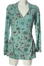 BELLYBUTTON Wickelshirt Damen Shirt Gr. DE 38 türkis-hellgrau-schwarz