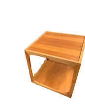 60er 70erTeak Teewagen Cube Beistelltisch Würfel Table Mid Century Lounge Tisch