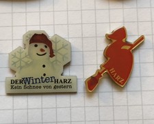 2 Pins Harz Hexe Schneemann