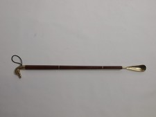 Edler SCHUHANZIEHER SCHUHLÖFFEL Messing und Holz