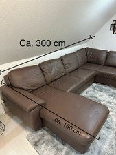 Ecksofa Leder Mokka U Form Echtleder
