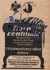 BERLIN, Werbung 1924, J.F. Schwarzlose-Söhne Rosacentifolia Parfum 
