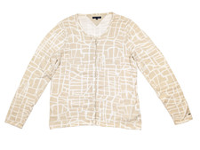 TOMMY HILFIGER Cardigan Damen XL Beige/Creme Baumwolle Feinstrick Strickjacke