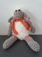 Plüschtier Schaf Puppe Baby Kind Handarbeit Gehäkelt Weiß Grau Orange Plüschtier