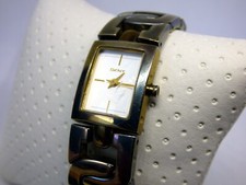 DKNY Damen Dress Uhr NY-4933 Donna Karan formell silber gold im top Zustand