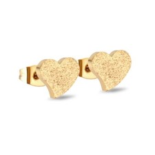 2 Herz Ohrstecker Edelstahl Rosegold Gelbgold Vergoldet Silber Ohrringe Damen