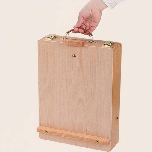 Holz malbox mit griff - holz-malbox, tragbar