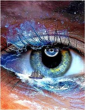 DCIDBEI Diamond Painting Eckige Steine Auge 40x50cm - Diamant Malerei Kit für 