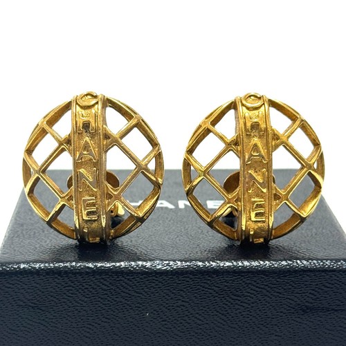 Chanel runde ohrringe logo - chanel,