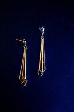 Ohrringe Hänger Gold Saphir Blau Antik Art Deco  Jugendstil