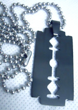 Razor Blade Necklace Black