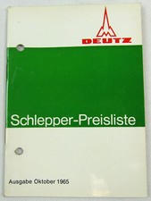 Deutz D15 D2505 D3005 D4005 D4505 D5005 D5505 D8005 Schlepper Preisliste 10/1965