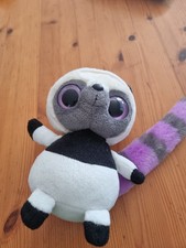 Stofftier Kuscheltier Glubschi TY Mit Panda Kostüm Schwarz Weiß Lilla Grau