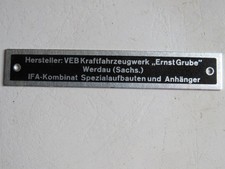 Stück typenschild ernst - 10,