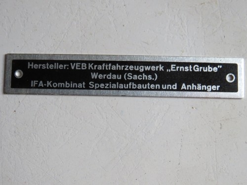 Stück typenschild ernst - ,