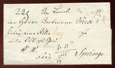 "SCHWERIN " 1808 Geldsendung in Gold nach Springe/Hannover PRO MEMORIA