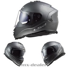 LS2 FF 800 Storm matt Titanium Motorrad Helm Integralhelm Sonnenblende Race