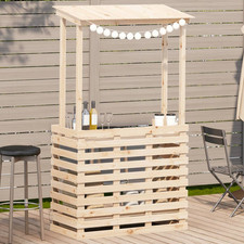 Gartenbar Theke Bartisch Stehtisch Bar Tresen Gartenmöbel Massivholz vidaXL