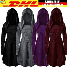 Halloween Damen Gothic Cosplay Mittelalter Hexe Vampir Umhang Cape Kleider-Party