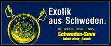 Werbe Aufkleber - Schweden Snus Kautabak - 16x7cm - Vintage 80er 90er