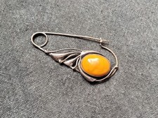 große 800er Silber-Brosche -