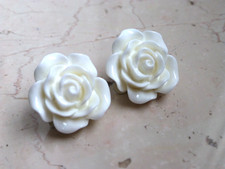 Ohrclips Rosen weiß Ohrringe