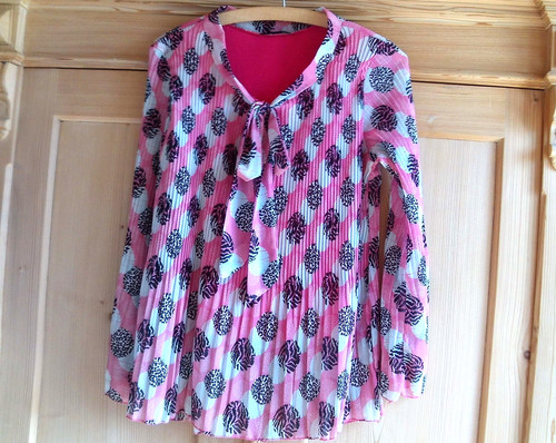 Vintage plissee bluse m - plissee-bluse, gr.m