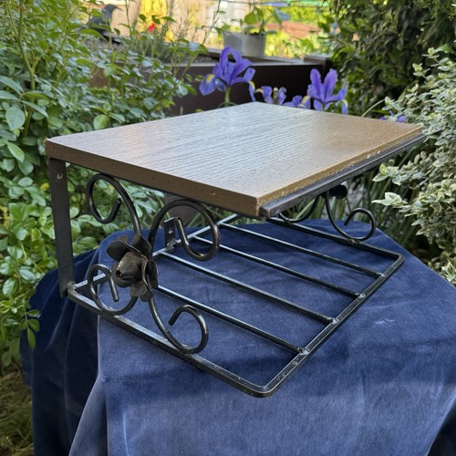Vintage wandregal metall - metall, holz