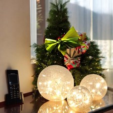 3x Glas LED-Kugel-Deko-Leuchte