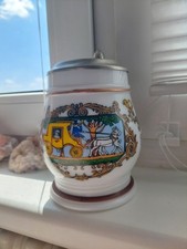 BMF Bierseidel Bierkrug mit Zinndeckel