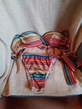 Sexy Brasil Bikini Damen Set Gr. S Oberteil trägerlos Gedreht