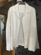 NADINE H.- Damen Jacke aus Leinen Weiß, Größe 38 Neu Ohne Etikett 