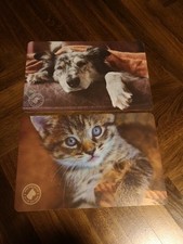 2x Menü Tisch Platzsets, Hund Katze
