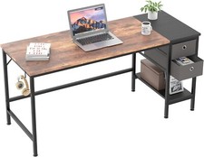 Schreibtisch 140cm Computertisch PC Tisch mit Schubladen Kopfhörer Halter Z01