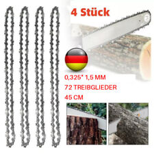 4stk 325-18 Zoll Sägekette für Kettensäge 45cm / 1,5 mm / 72TG Ersatzkette HOT!