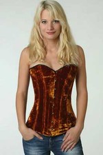 Corsage Korsett Gold Samt