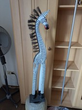 Zebra Deko Figur Zebrafigur Holz schwarz weiß Holzfigur Dekoration Afrika Tier
