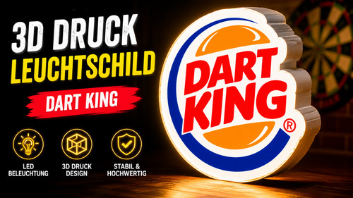 Dart king led leuchtschild - king,