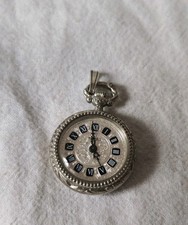 Kleine YEMA Taschenuhr mechanisch Kettenuhr Silber 17 Jewels 835 Silber 