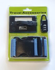 Fabrizio Reise Kofferanhänger, Kombinations Schloss,Gurt im Set rot,blau,black..