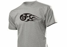 8 Eight Ball Flames T-Shirt Retro Snooker Billiard Pool Rockabilly US Car S-XXL