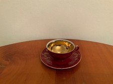 Vintage Sammeltasse Mokkatasse mit Unterteller - innen gold - Bavaria 10