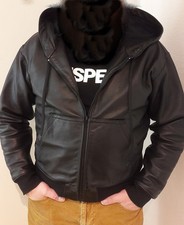 Kapuzenlederjacke Lederhoody Lederjacke mit Kapuze Gr. M