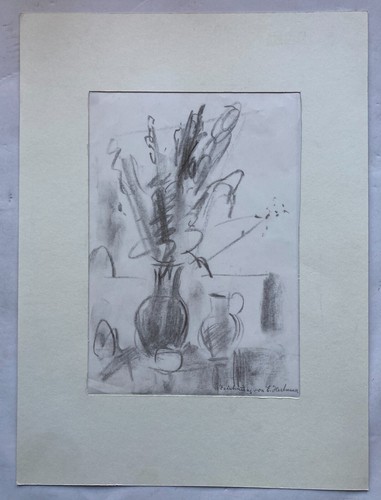 Zeichnung stillleben mit vase - stillleben,