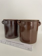 2 Alte/ Antike Steingut Töpfe Schmalztöpfe Vintage Deko Landhaus Keramik