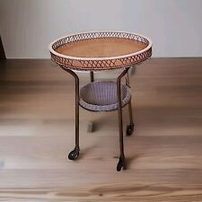  Retro -Servierwagen Barwagen Beistelltisch 60er Vintage  Korb  Messing 