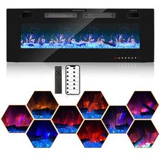 Elektrokamin 50" Einbaukamin Heizgerät Feuereffekt elektrischer Kamin Wandkamin