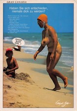 nackte Frau Scherzkarte FKK